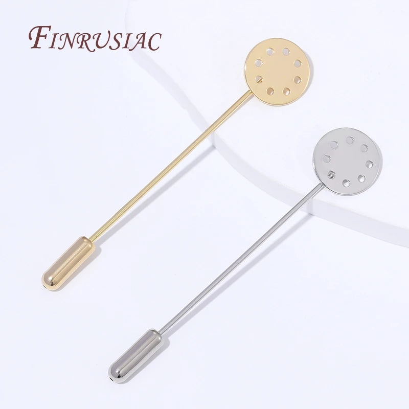 14K Gold Plated Brass Stick Pin Blanks – DIY Lapel & Shawl Pins Brooch Pin Blanks P3
