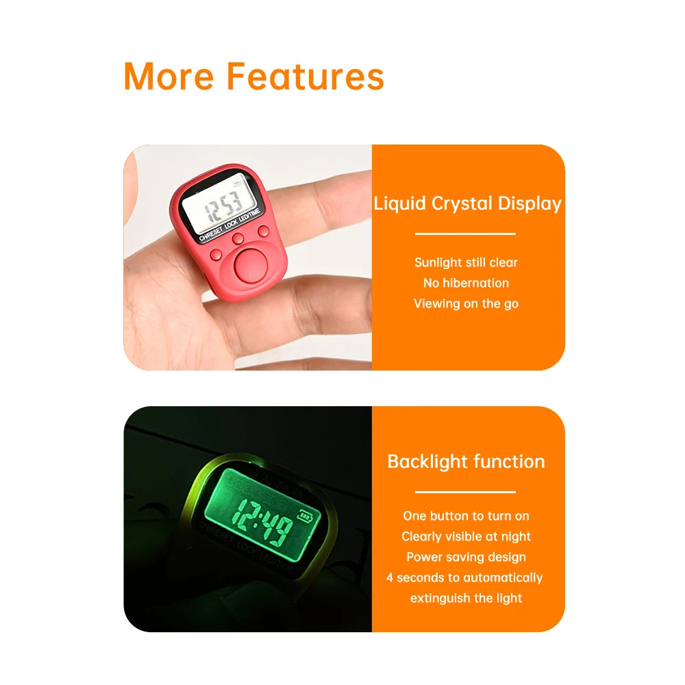 Gaqqee 7-Channel Rechargeable Ring Counter | Backlit Display Digital Ring Counter P3