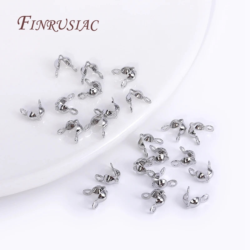 18K Gold Plated Ball Chain End Connectors & Crimp Bead Tips Jewelry Findings P3