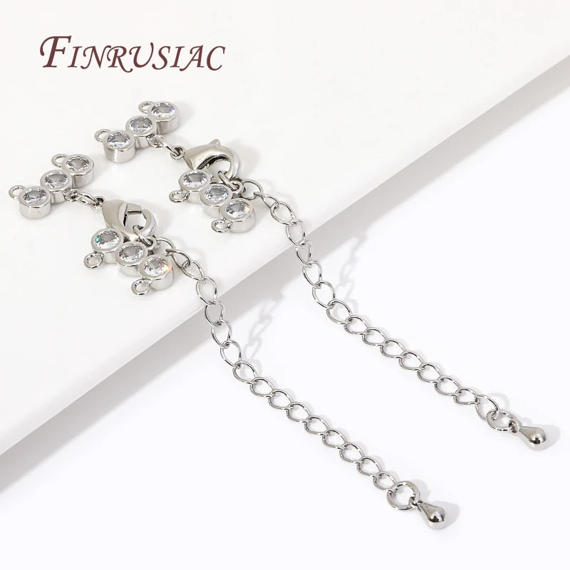 Gold & Rhodium Plated Brass Zircon Lobster Clasp | DIY Jewelry Jewelry Findings P3