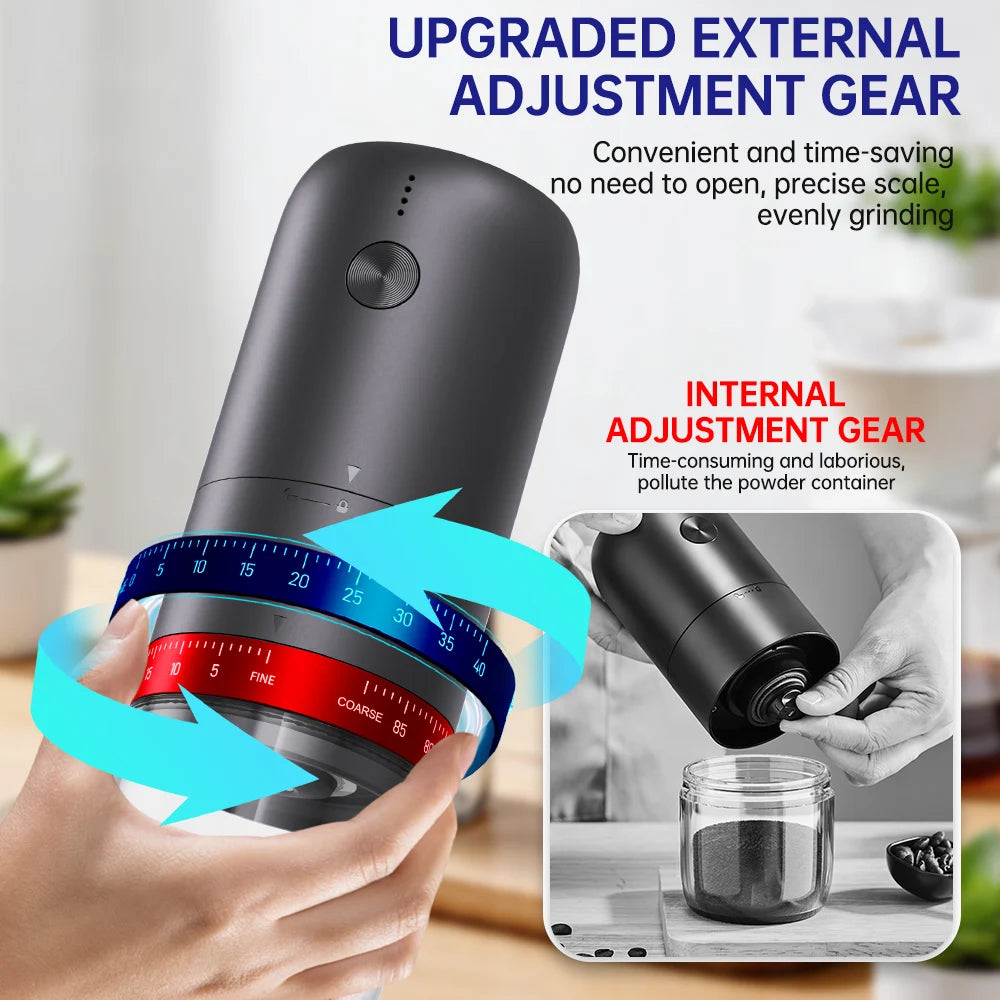 CLITON USB Rechargeable Electric Coffee Bean Grinder 40-Gear Electric Coffee Grinder P3