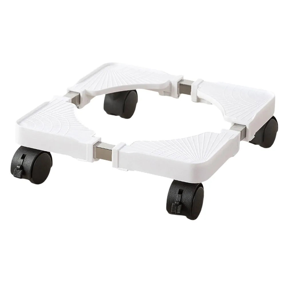 Heavy Duty Washing Machine Movable Base | 4 Caster Wheels Appliance Base Stand P3 White