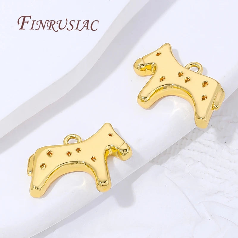 18K Gold Plated Brass Horse Charms 20x14mm – Jewelry Findings Jewelry Charm Finding P3