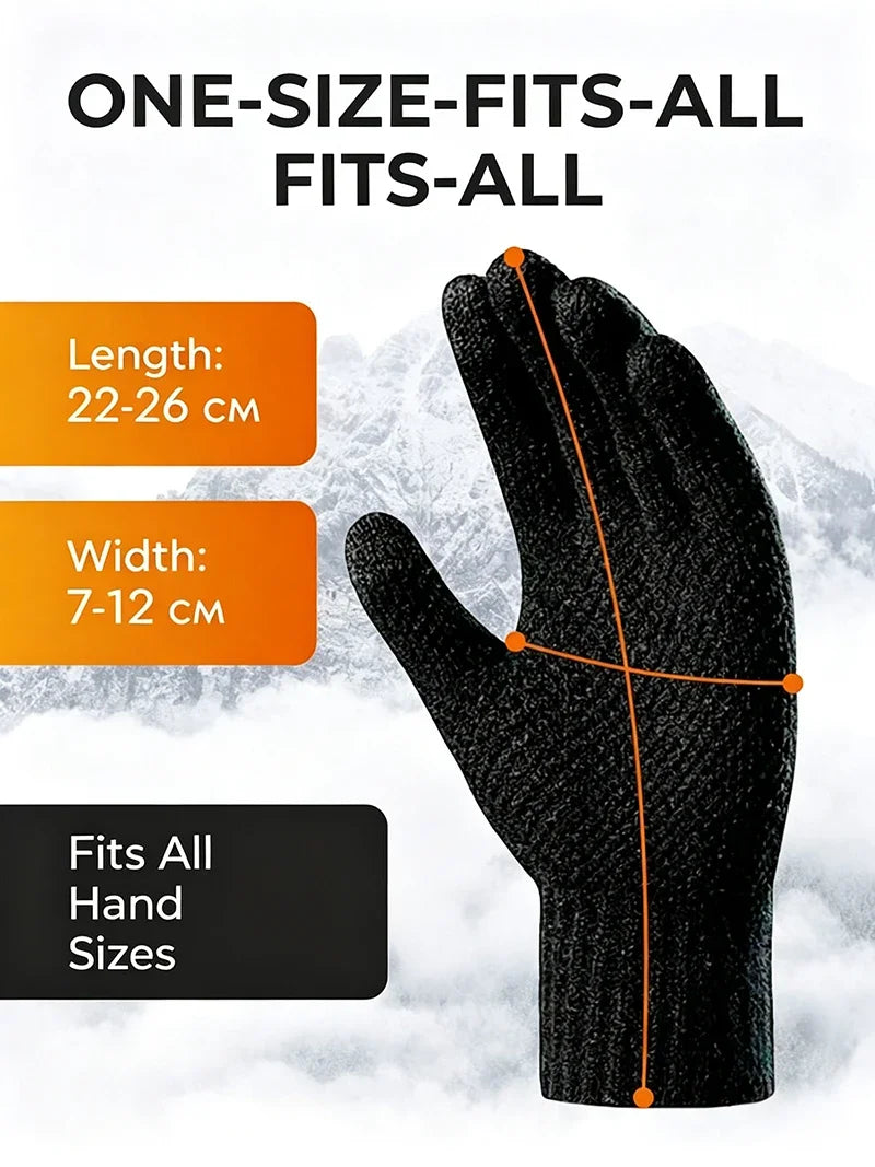 Men's Thermal Fleece Knit Gloves | Touch Screen Winter Warm Winter Knit Gloves P3