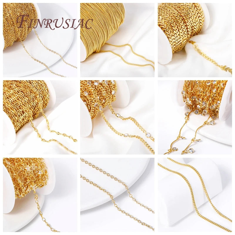 18K Gold Plated 3mm Thin Chain – DIY Necklace & Bracelet Spool Jewelry Chain Findings P3