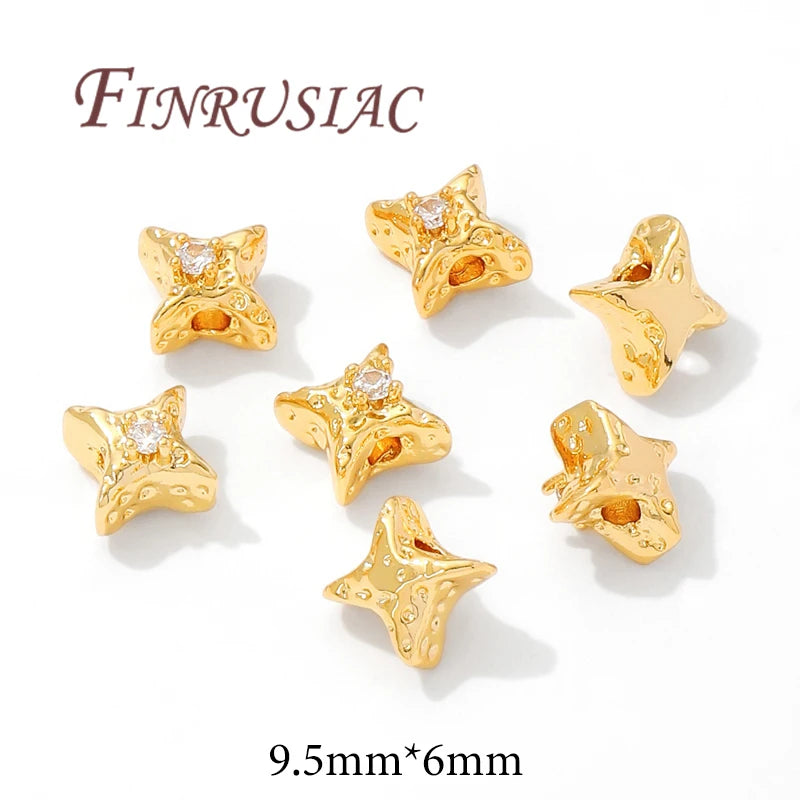18K Gold Plated Star Spacer Beads 9.5mm | DIY Jewelry Making Jewelry Spacer Beads P3 18K Gold Plated 5 pcs