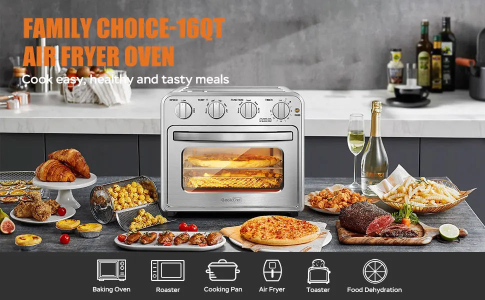 Geek Chef 26QT Air Fryer Toaster Oven Combo – 6 Slice, 7 Modes Air Fryer Toaster Oven P3