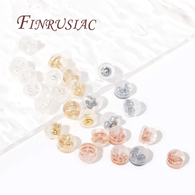 18K Gold Plated Silicone Earring Backs for Studs | 10/30/50 Pcs Earring Backs P3