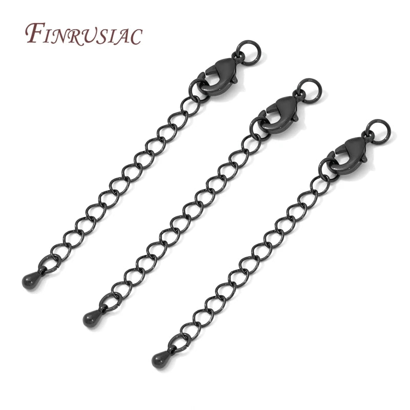 Black Brass Extension Chains with Lobster Clasps | Jewelry Making Jewelry Findings P3