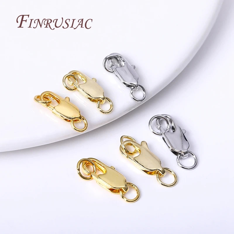 18K Gold Plated Oval Lobster Clasp & Ring Connectors – DIY Jewelry Jewelry Clasp Findings P3