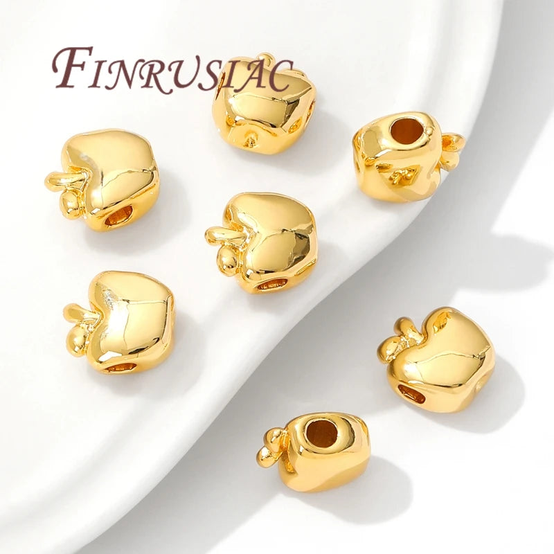 18K Gold Plated Apple Spacer Beads 11mm – DIY Jewelry Findings Jewelry Spacer Beads P3