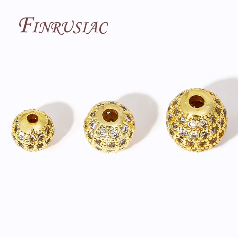 14K Gold Plated Zircon Crystal Spacer Beads | DIY Jewelry Jewelry Spacer Beads P3