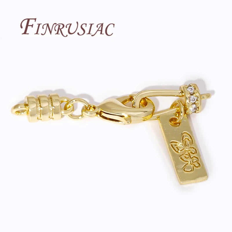 18K Gold Plated Brass Lobster Clasp End Connectors – DIY Jewelry Jewelry Findings P3