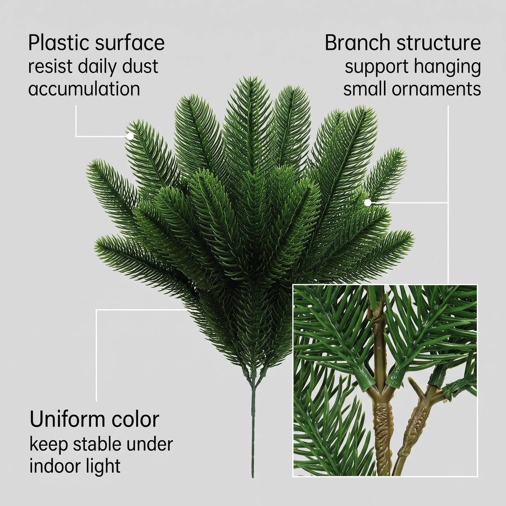 50pcs Artificial Pine Needle Branches | Foldable Xmas Décor Christmas Décor Set P3
