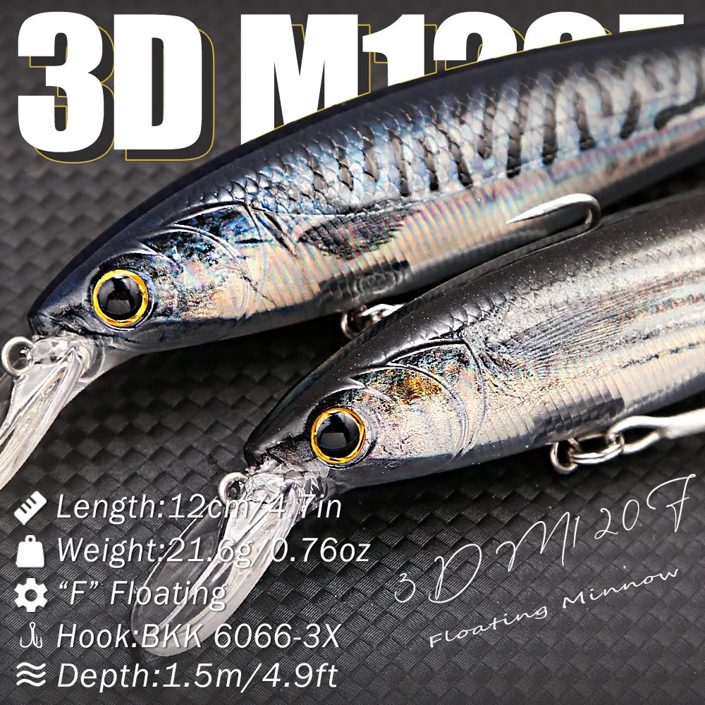 B&U Saltwater Floating Minnow Lure Set – Jerkbait Hard Bait Saltwater Fishing Lure P3