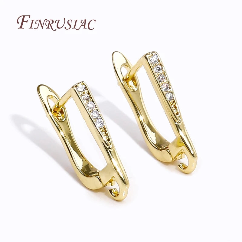 18K Gold Plated French Zircon Earring Hooks – DIY Findings Earring Hook Findings P3