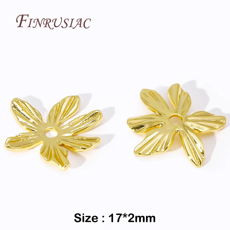 18K Gold Plated Brass Flower Bead Caps – DIY Jewelry Findings Jewelry Bead Caps P3 18K Gold Plated 10 Pieces