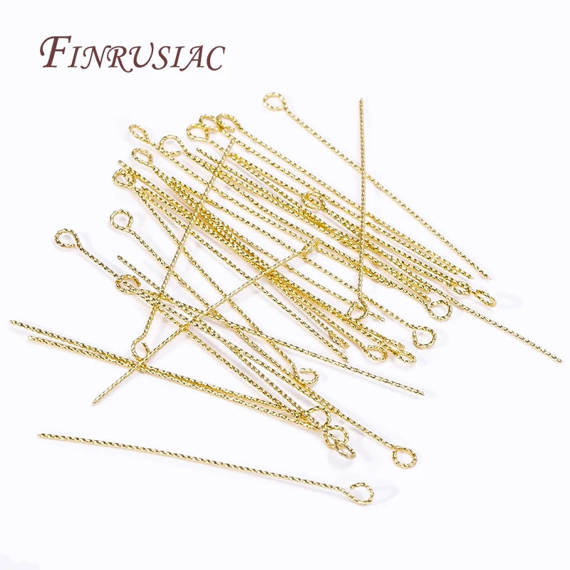 50Pcs 18K Gold Plated Brass Eye Pins – DIY Jewelry Making Jewelry Findings Pins P3