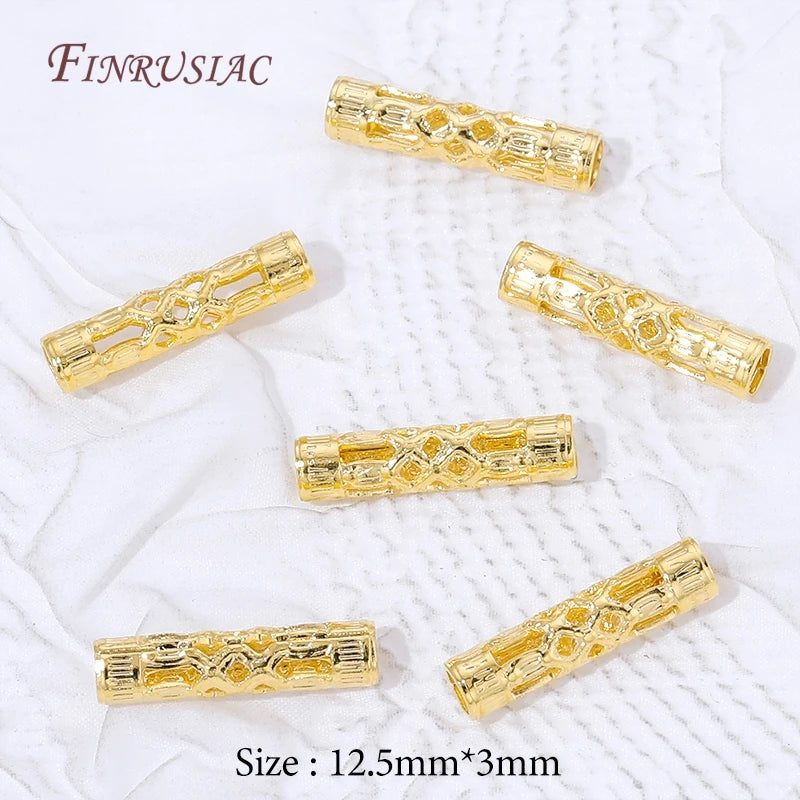 18K Gold Plated Filigree Cylinder Tube Spacer Beads | DIY Jewelry Jewelry Spacer Beads P3 18K Gold Plated 20 pcs