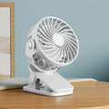 Portable USB Clip Fan 720° Rotatable with Night Light – 3 Speeds Portable Clip Fan P3 White