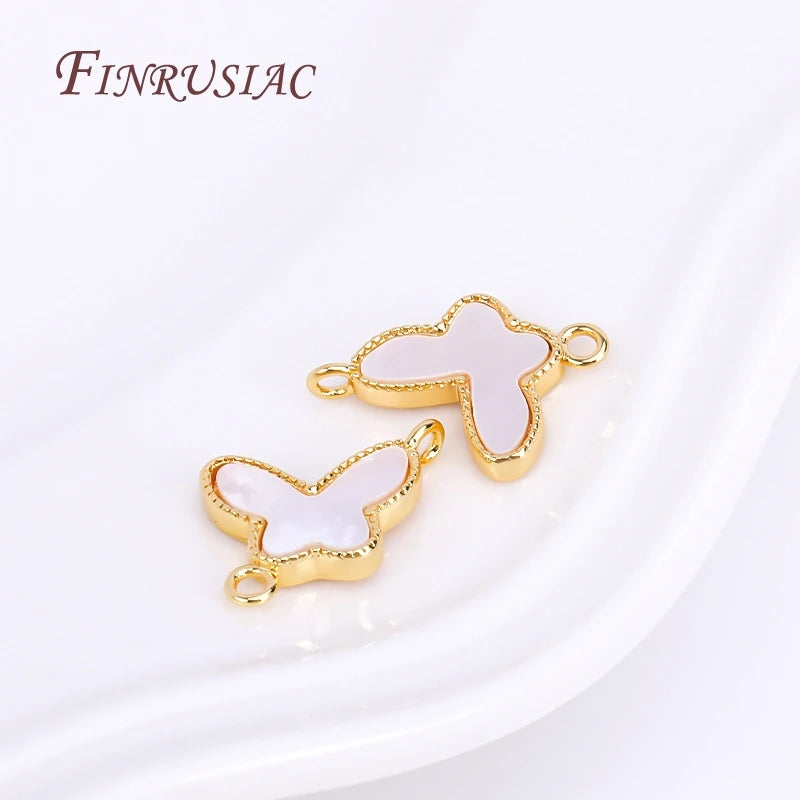 18K Gold Plated Shell Geometry Connector Charms | DIY Pendants Connector Pendant Charms P3