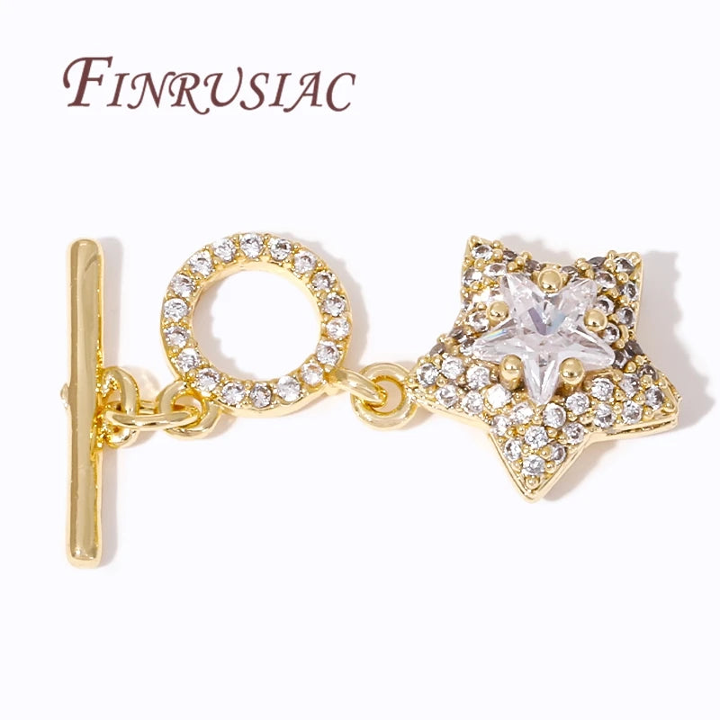 18K Gold Plated OT Toggle Clasp with Zircon | DIY Jewelry Jewelry Toggle Clasp P3