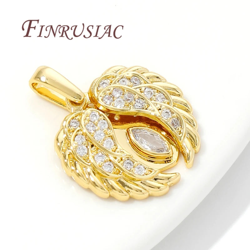 18K Gold Plated Zircon Heart Charm Pendants | DIY Jewelry Making Jewelry Charm Pendant P3