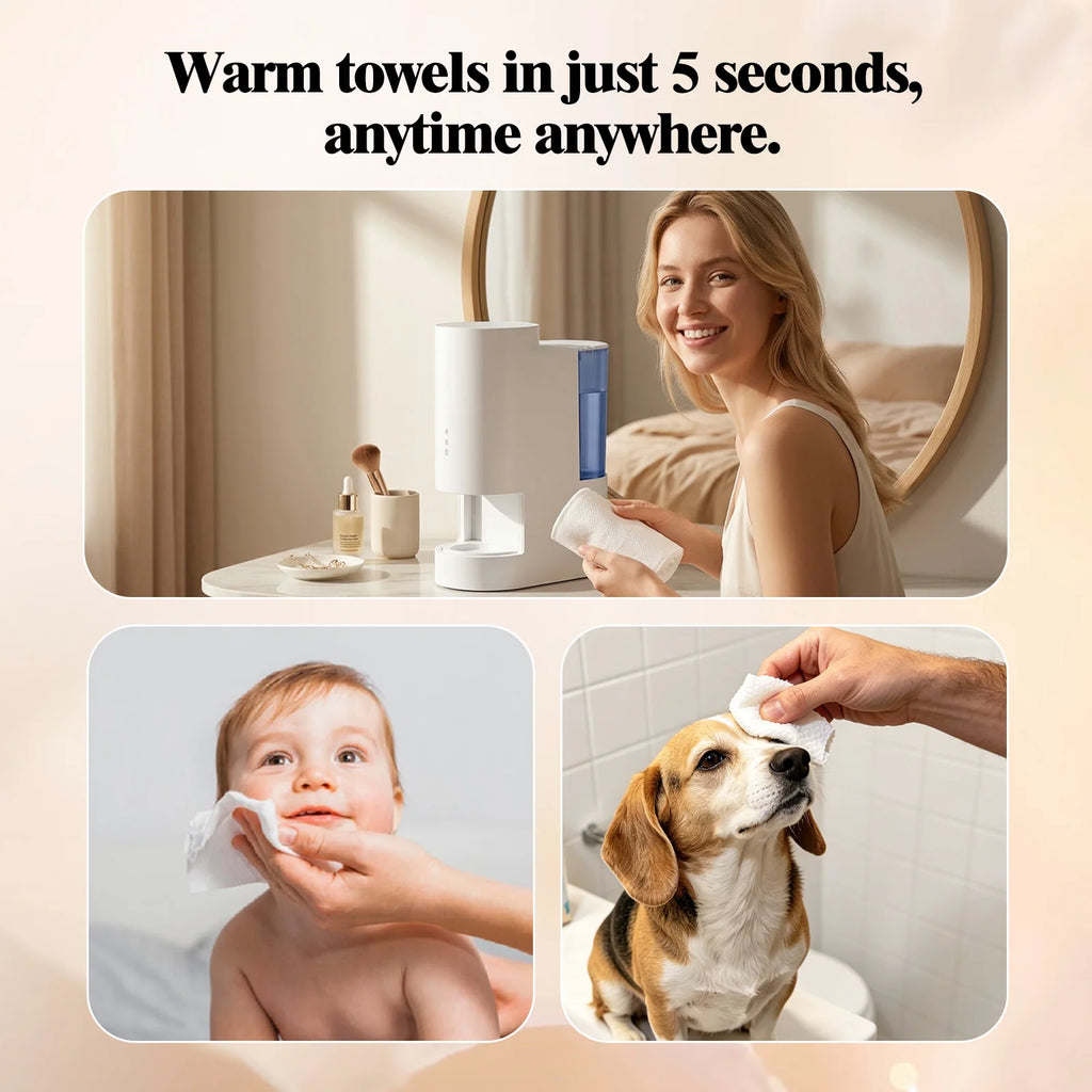 Hot Towel Dispenser 5S Fast Heating 500ml Auto-Release Steamer Towel Warmer Dispenser P3