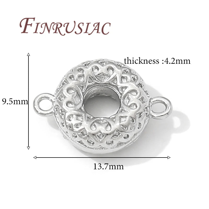 18K Gold Plated Round Connectors – DIY Jewelry Findings Jewelry Connectors P3 Rhodium Plated 2 pieces