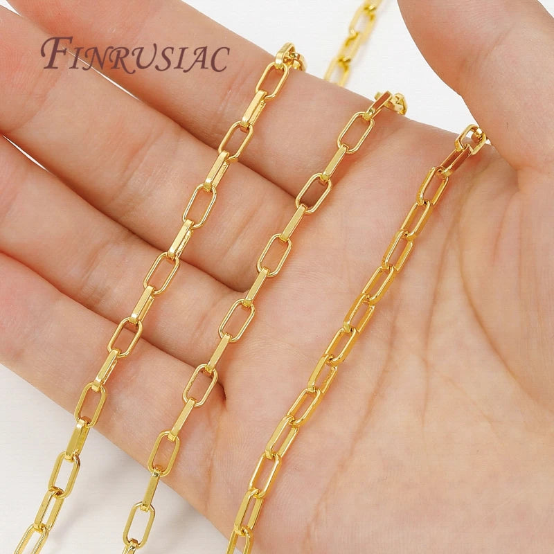 18K Gold Plated Brass Chain 1M – DIY Necklace & Bracelet DIY Jewelry Chain P3