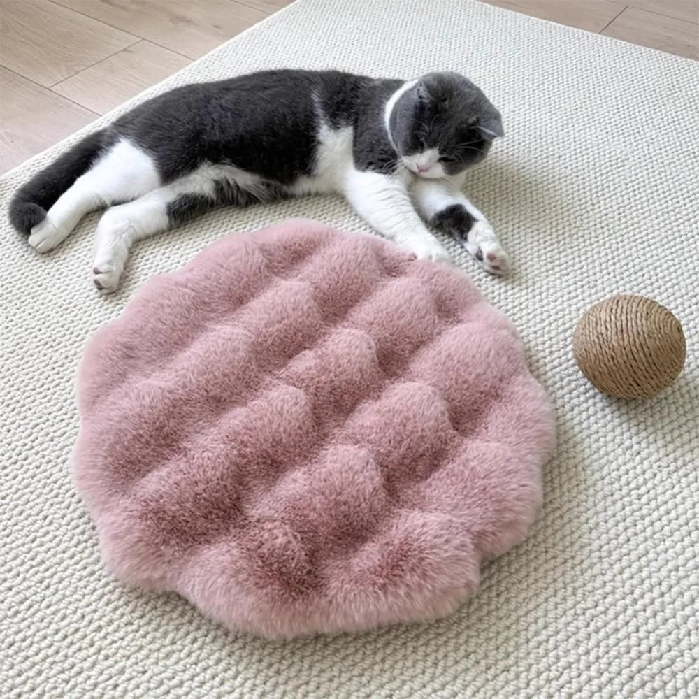 Round Washable Pet Mat – Self-Warming Cat & Dog Cushion Pad Pet Bed Mat P3 Pink