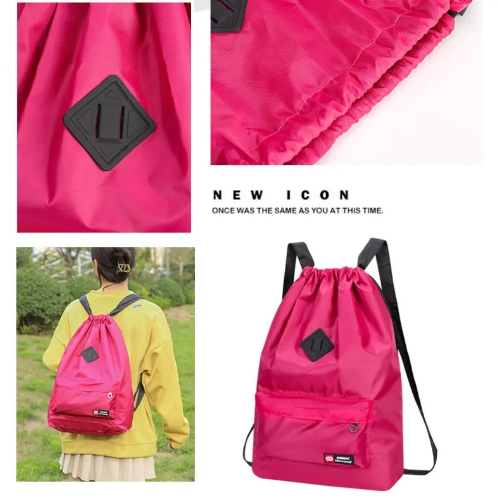 Women's Large Capacity Waterproof Drawstring Backpack Drawstring Backpack P3