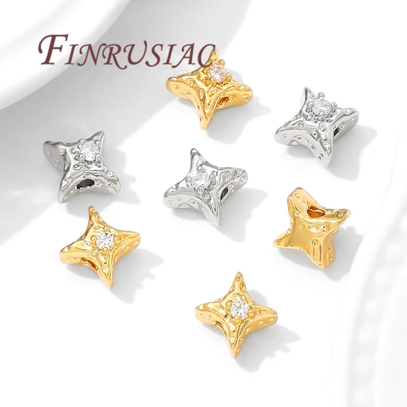 18K Gold Plated Star Spacer Beads 9.5mm – DIY Jewelry Making Jewelry Spacer Beads P3