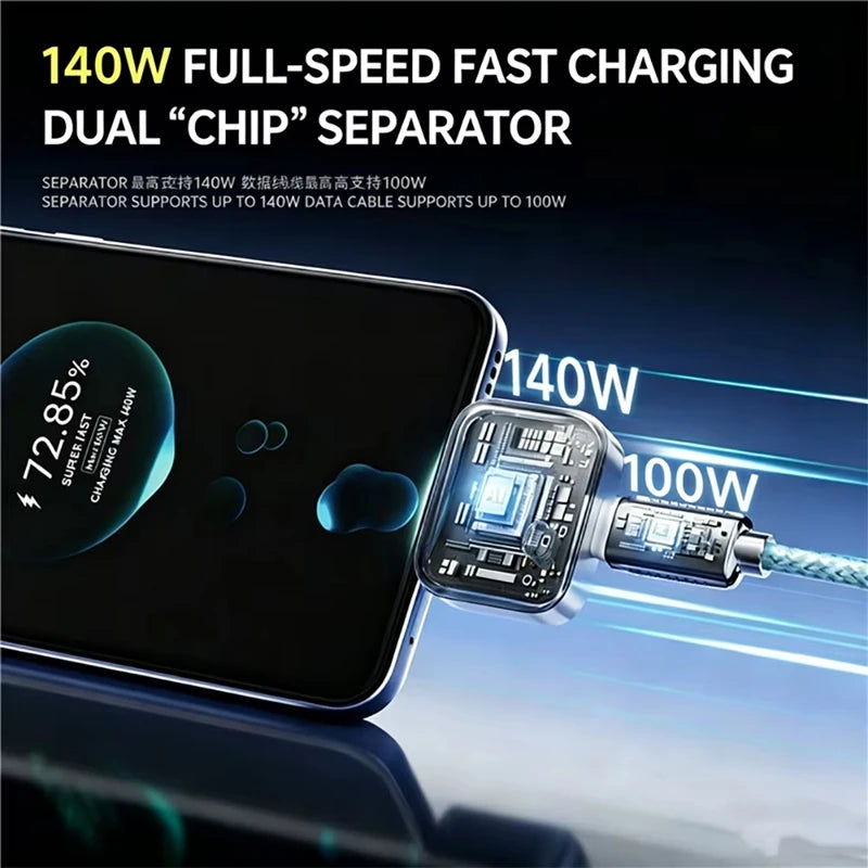 140W Smart Auto-Disconnect USB-C Fast Charging Adapter USB-C Charging Adapter P3