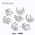 18K Gold Plated Brass Flower Bead Caps 10mm – DIY Jewelry Findings Bead Caps Findings P3 Rhodium Plated-10MM 6 Pieces