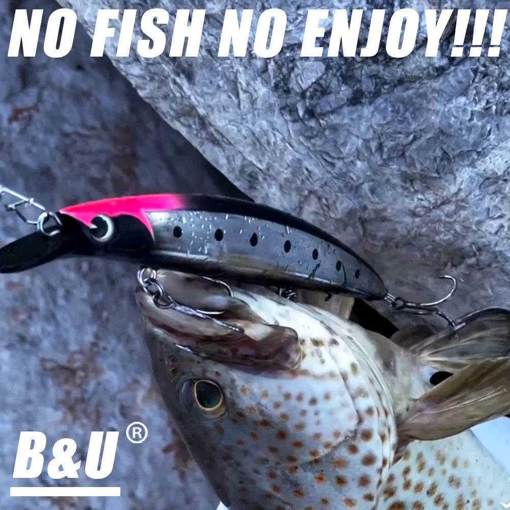 B&U 130mm Floating Minnow Lure – Saltwater Jerkbait Wobbler Fishing Lure P3