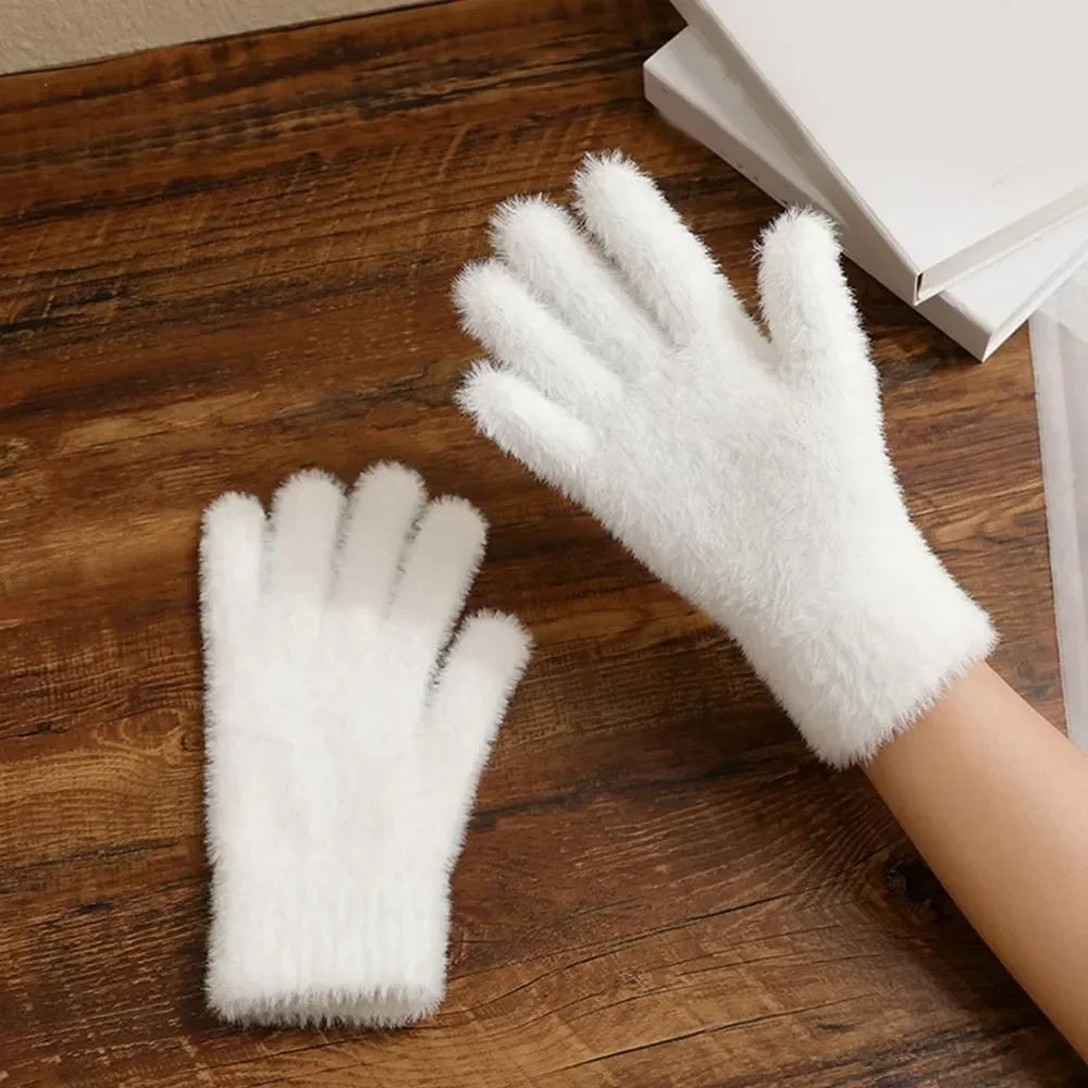 Faux Mink Fur Plush Winter Gloves – Unisex Warm Knit Outdoor Winter Plush Gloves P3