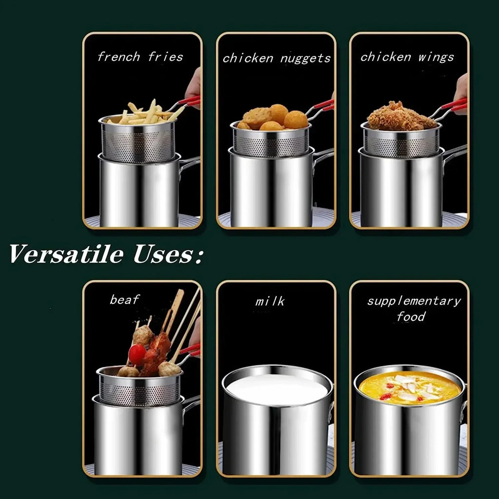 Stainless Steel Deep Fryer with Basket & Cool Touch Handle Deep Fryer P3