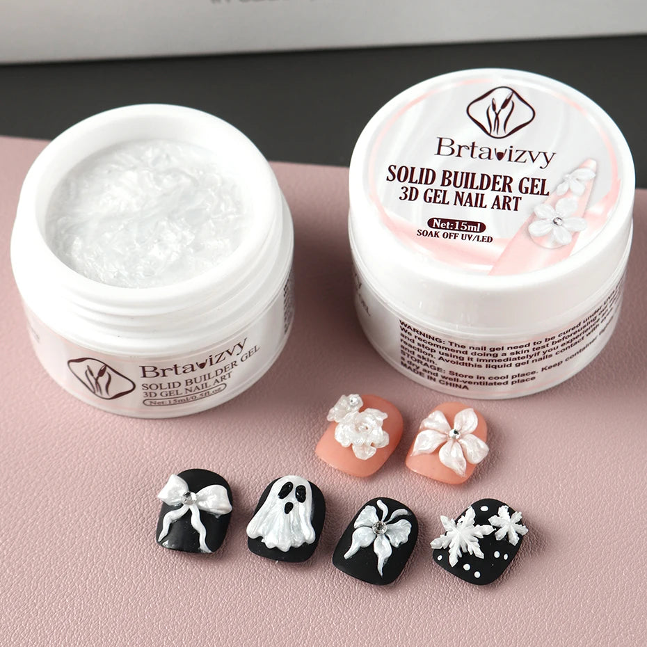 Full Beauty Pearl White 3D Nail Builder Gel Polish 15ml G-511 Nail Builder Gel P3
