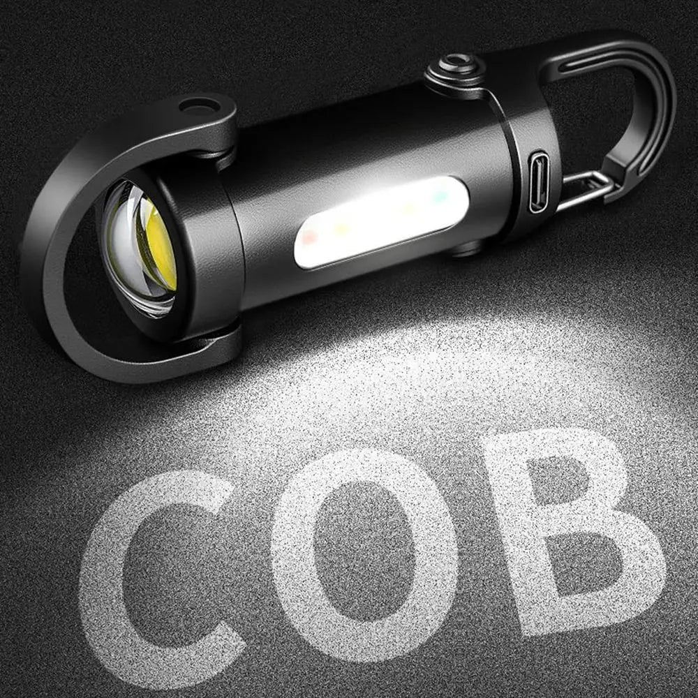 Mini COB LED Keychain Flashlight | USB Rechargeable, Red & Blue LED Keychain Flashlight P3