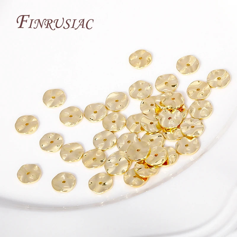 18K Gold Plated Wave Flat Spacer Beads 4/5/6mm – DIY Jewelry Jewelry Spacer Beads P3