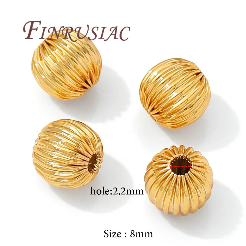 18K Gold Plated Corrugated Spacer Beads 4–8mm | DIY Jewelry Jewelry Spacer Beads P3 18K Gold Plated-8mm 20 pcs