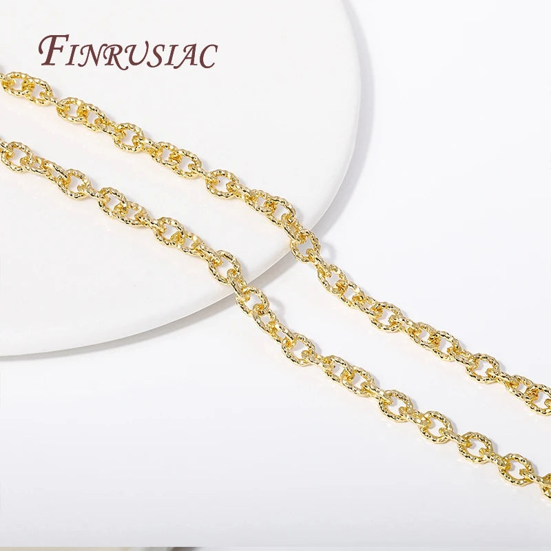 18K Gold Plated Textured Cable O-Chain 4.7x6mm Spool | DIY Jewelry Jewelry Making Chain P3