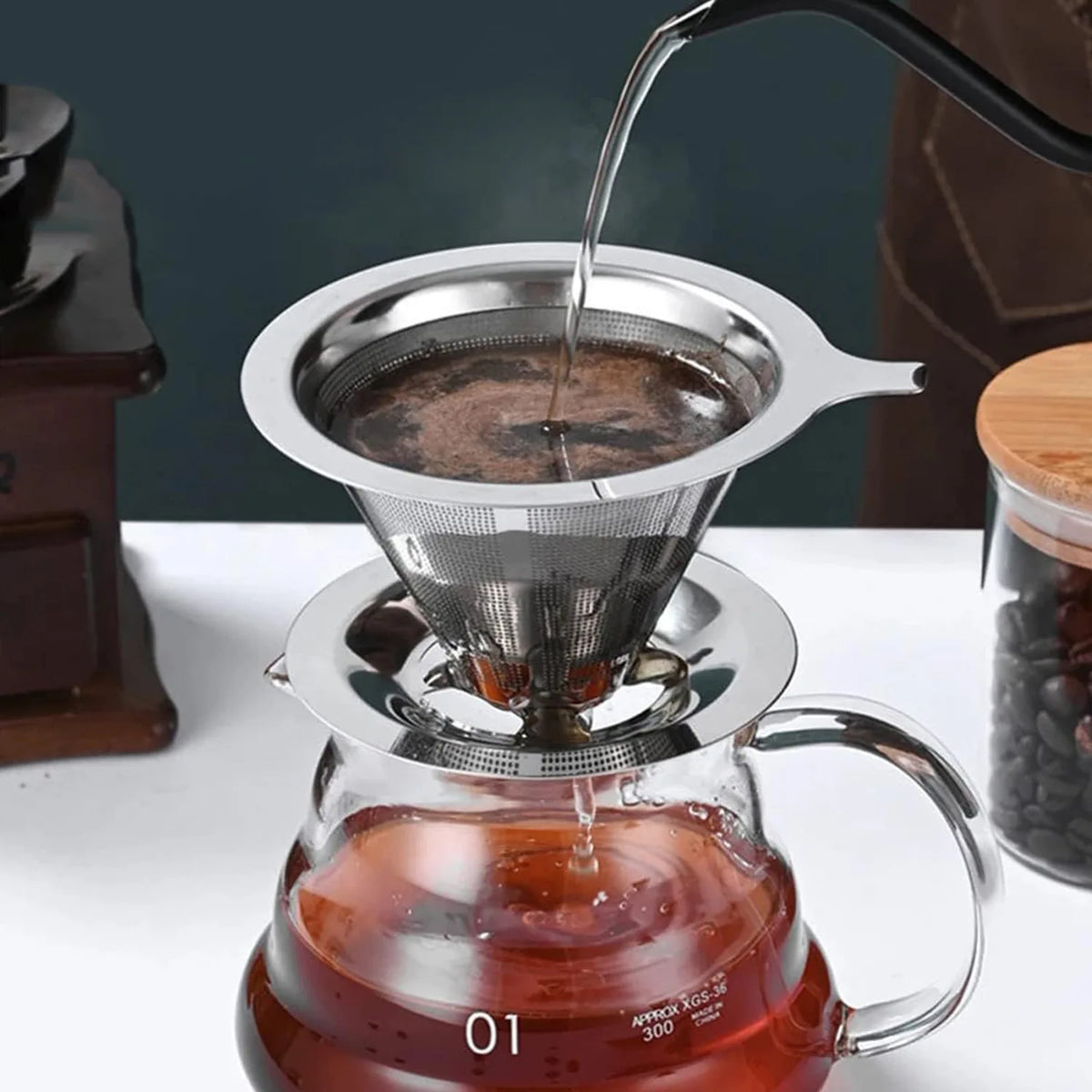 Reusable Double Layer Stainless Steel Coffee Filter & Tea Strainer Coffee Filter Strainer P3