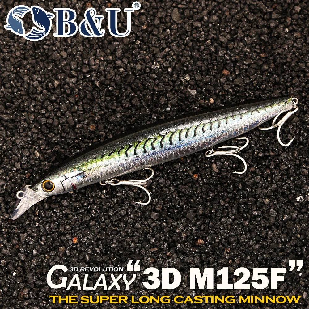 B&U Floating Minnow Lure – 3D Hard Bait with Treble Hooks Fishing Minnow Lure P3