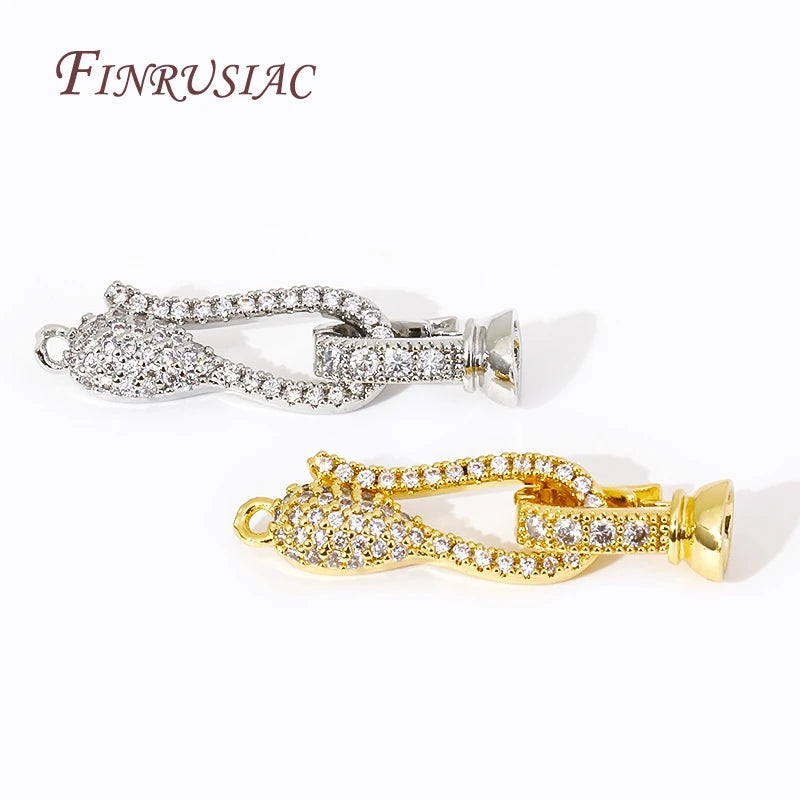 18K Gold Plated Zircon Connector Lock Clasp | DIY Jewelry Jewelry Clasp Finding P3