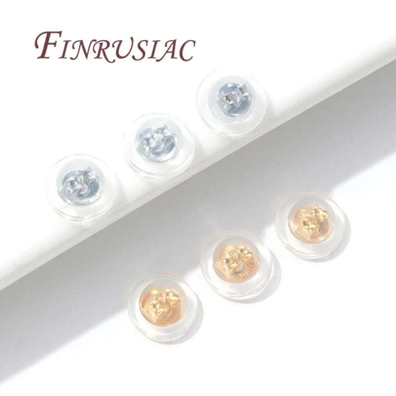 18K Gold Plated Silicone Earring Backs | Rubber Ear Stoppers Earring Findings P3