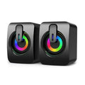 NOCCLILI USB Computer Speaker – LED HiFi Stereo & Microphone USB Computer Speaker P3 SKU-02-Black-Light USB Type-C