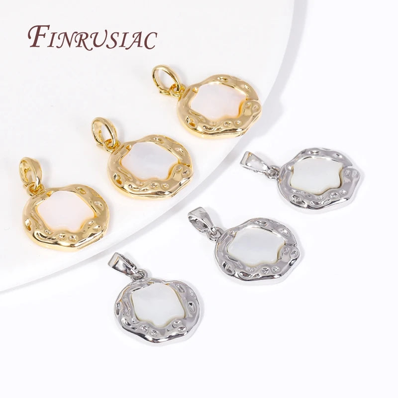 18K Gold Plated Shell Geometry Charm Pendants | DIY Jewelry Jewelry Charm Pendant P3