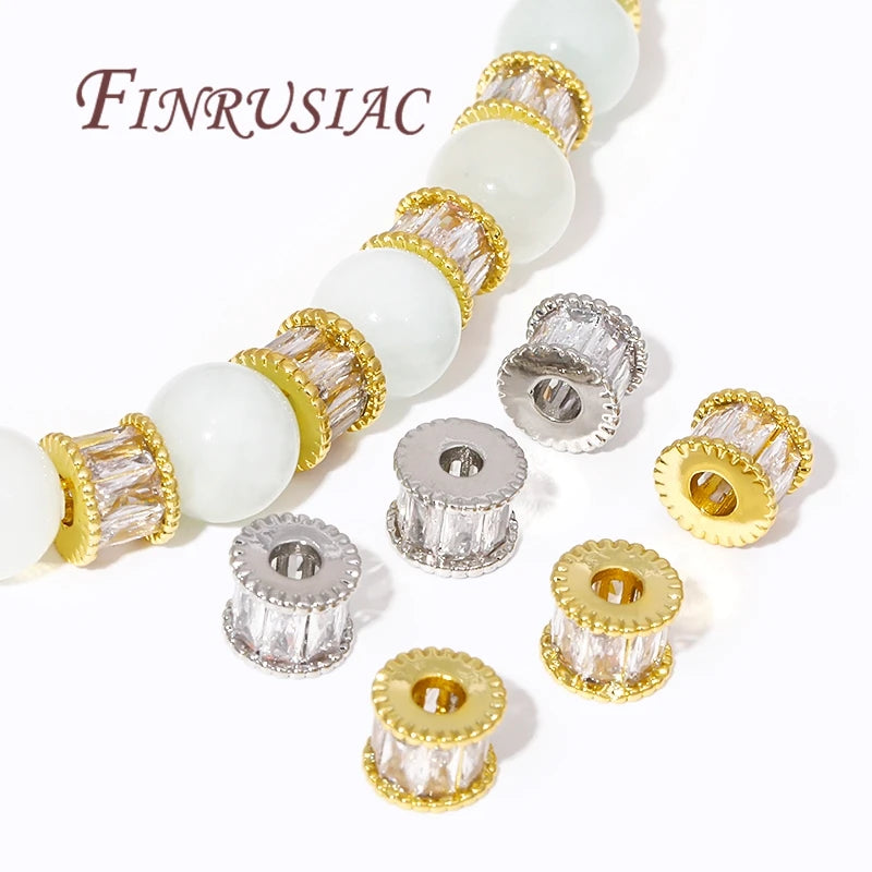 18K Gold Plated Zircon Crystal Spacer Beads – DIY Jewelry Jewelry Spacer Beads P3